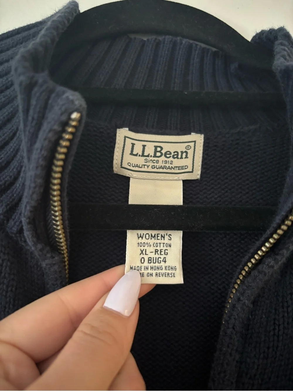 LL Bean Full Zip Up - Mock Neck Sweater - Women’s XL - Classic Preppy - Like New